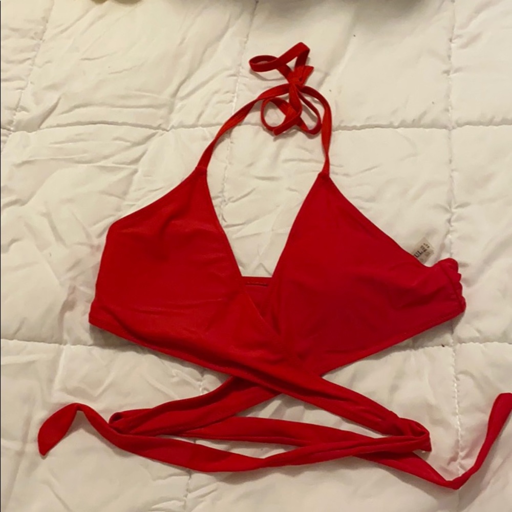 Red Wrap bikini top